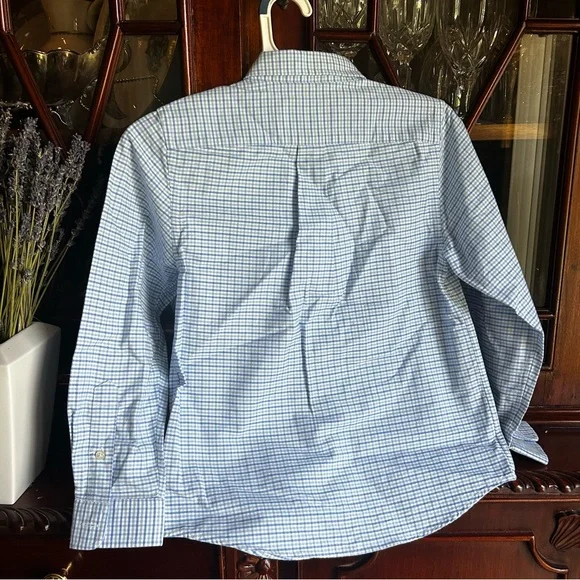 Vineyard Vines Whale Shirt 100% Cotton Blue Checkered Shirt - Picture 4 of 9